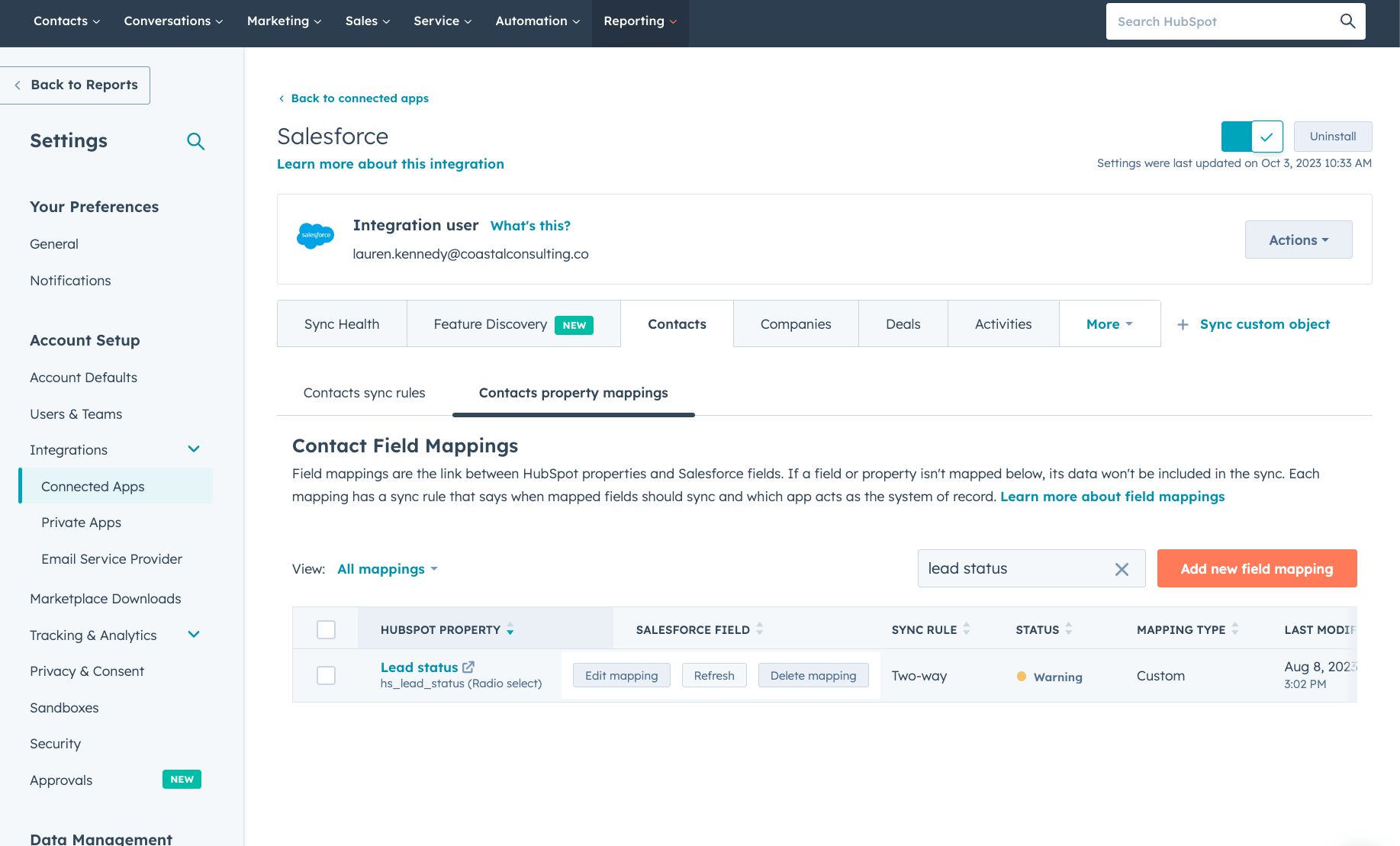 Refresh Picklist Values in the HubSpot Salesforce Integration