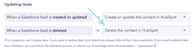 Salesforce Integration Settings for Deleting Contact Deleted in Salesforce