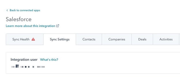Salesforce Integration User HubSpot Integration
