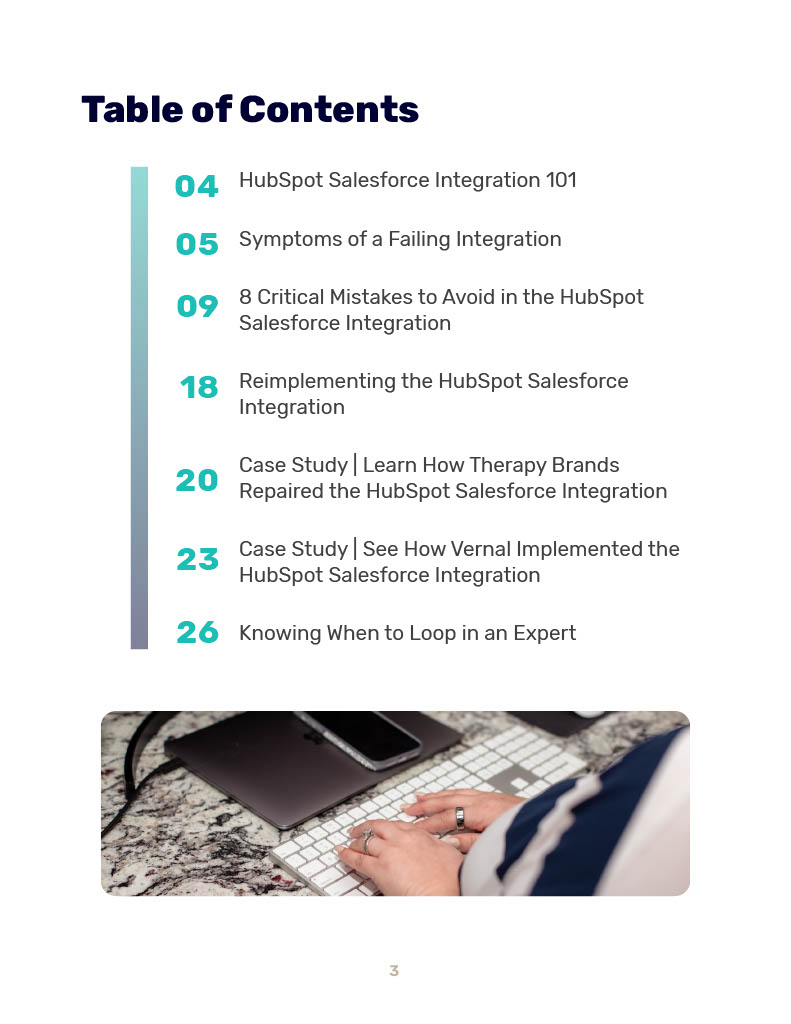 Table of Contents - Guide - How to Fix the HubSpot Salesforce Integration