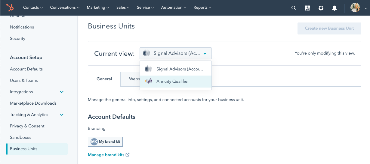 Signal Advisors Business Units