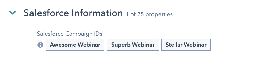 Salesforce Campaign IDs in HubSpot