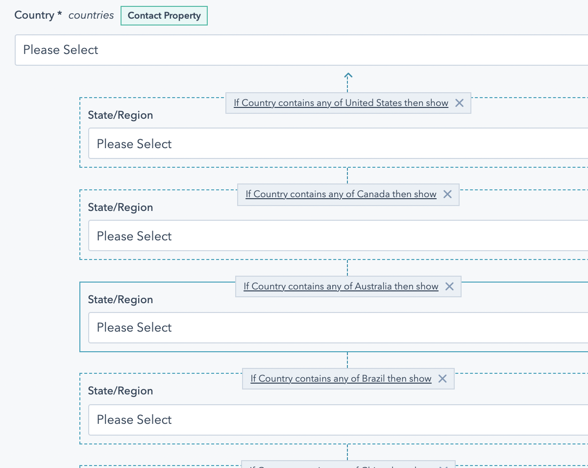 Add dependent fields to HubSpot form